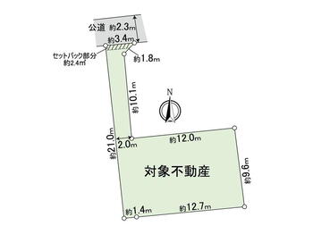 笠間４（大船駅）　２４９０万円 土地価格2490万円、土地面積158.84m<sup>2</sup> 地型図