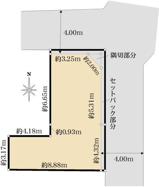 要町２（千川駅）　６８８０万円 土地価格6880万円、土地面積73.4m<sup>2</sup> 区画図