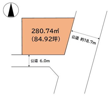 美原３（友部駅）　１４８０万円 土地価格1480万円、土地面積280.74m<sup>2</sup> 