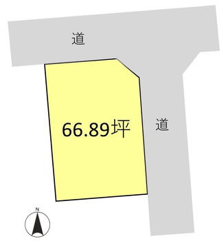 日吉町２（前橋駅）　１９８０万円 土地価格1980万円、土地面積221.14m<sup>2</sup> 区画図
