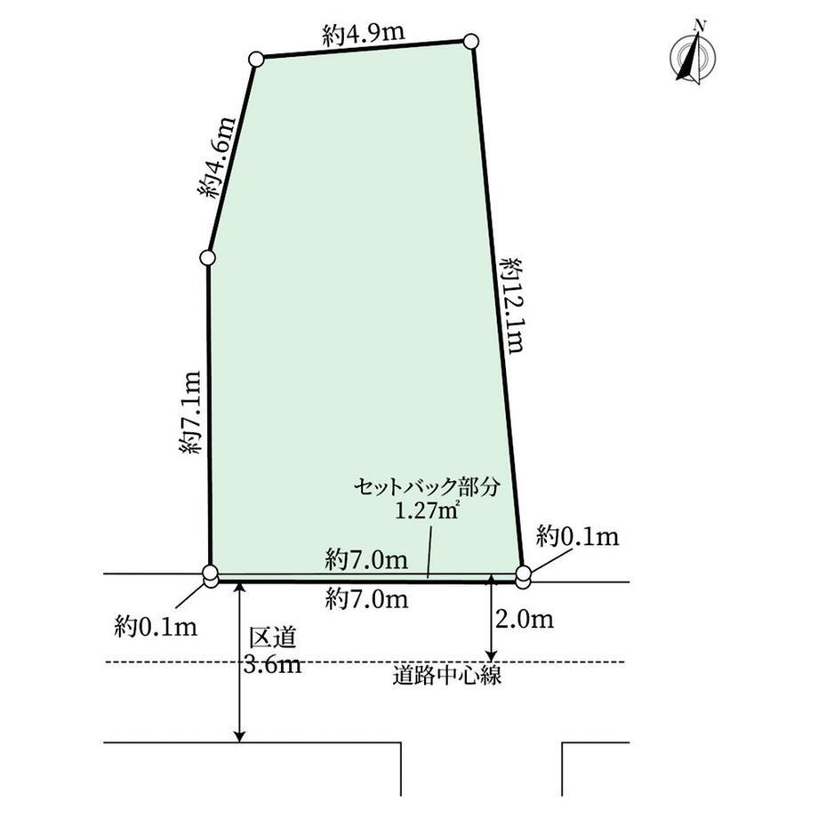 羽根木２（東松原駅）　７６８０万円 土地価格7680万円、土地面積76.04m<sup>2</sup> 南東側道路に間口約7ｍ接道。南側がＴ字路・西側が隣地駐車場につき、3方位角地のような解放感が有ります