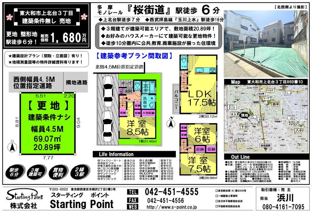 東京都東大和市上北台３ 桜街道駅 土地 物件詳細