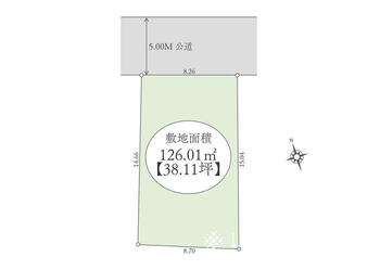 分梅町５（中河原駅）　４３８０万円 土地価格4380万円、土地面積126.01m<sup>2</sup> □区画図□<BR>※図面と異なる場合は現況を優先。