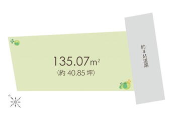 砂新田４（新河岸駅）　２３８０万円 土地価格2380万円、土地面積135.7m<sup>2</sup> 区画図
