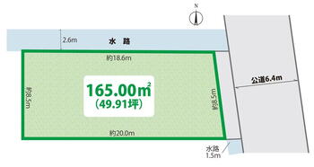 新和２（三郷中央駅）　３５８０万円 土地価格3580万円、土地面積165m<sup>2</sup> 