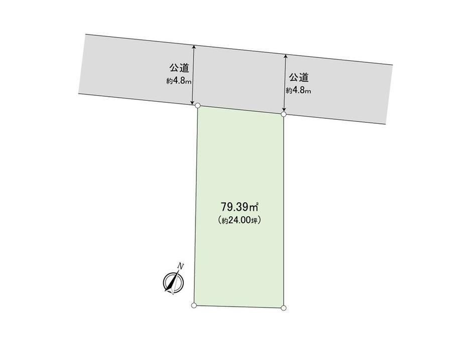 高倉４（入間市駅）　１１００万円 土地価格1100万円、土地面積79.39m<sup>2</sup> 間取図