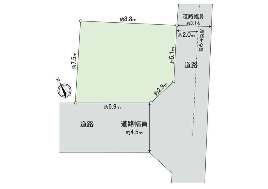 南本宿町（二俣川駅）　２２８０万円 土地価格2280万円、土地面積63.55m<sup>2</sup> 地型図