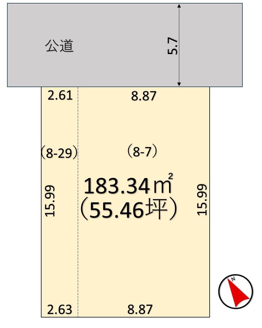 湖北台４（湖北駅）　１７８０万円 土地価格1780万円、土地面積183.34m<sup>2</sup> 