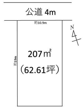 緑ケ丘（深谷駅）　１３００万円 土地価格1300万円、土地面積207m<sup>2</sup> 