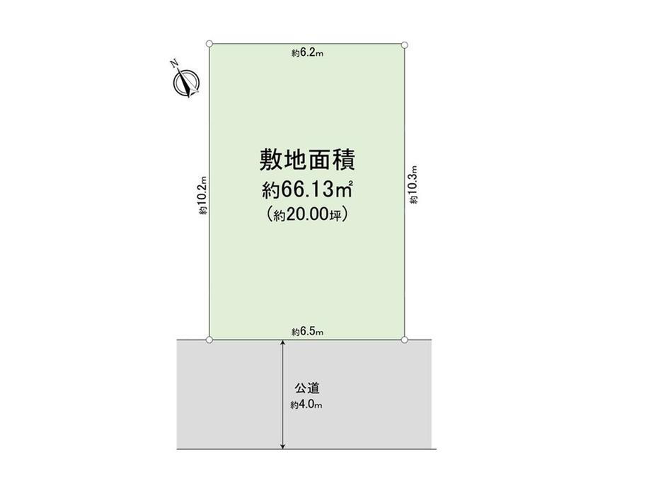 堀崎町（東大宮駅）　１６８０万円 土地価格1680万円、土地面積66.13m<sup>2</sup> 間取図