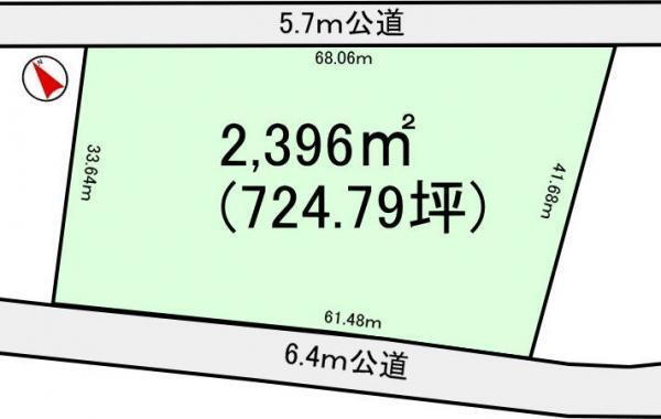 羽成（みどりの駅）　５７９０万円 土地価格5790万円、土地面積2396m<sup>2</sup> 区画図