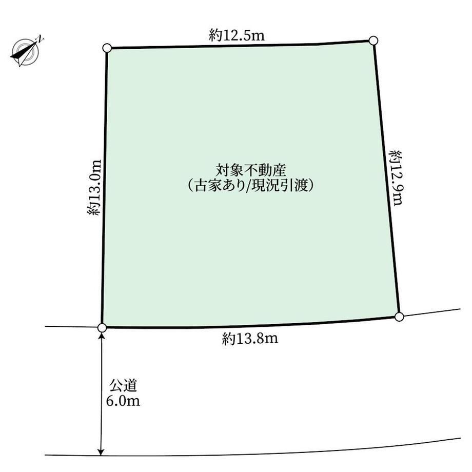 大字指扇（西大宮駅）　２６４０万円 土地価格2640万円、土地面積175.19m<sup>2</sup> 地型図