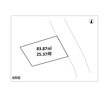 常盤町（北高崎駅）　６５０万円 土地価格650万円、土地面積83.87m<sup>2</sup> 地形図