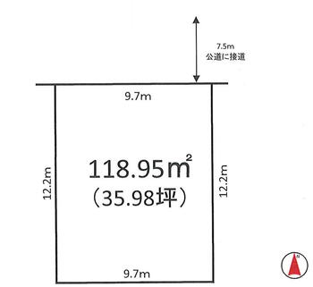 持田３（持田駅）　５００万円 土地価格500万円、土地面積118.95m<sup>2</sup> 前面道路7.5ｍ　整形地です。