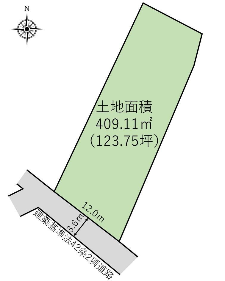 東金沢町１　３９８万円 土地価格398万円、土地面積409.11m<sup>2</sup> 