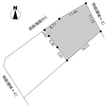 鴻巣（友部駅）　６４０万円 土地価格640万円、土地面積223.3m<sup>2</sup> 区画図（西側区画）