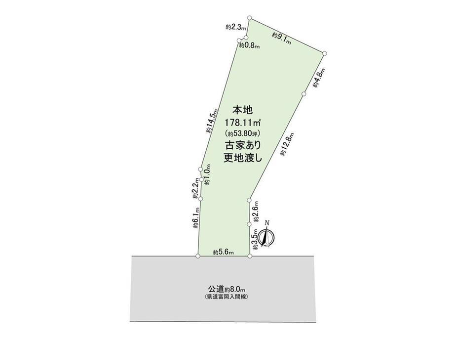 鍵山１（入間市駅）　２４８０万円 土地価格2480万円、土地面積178.11m<sup>2</sup> 間取図