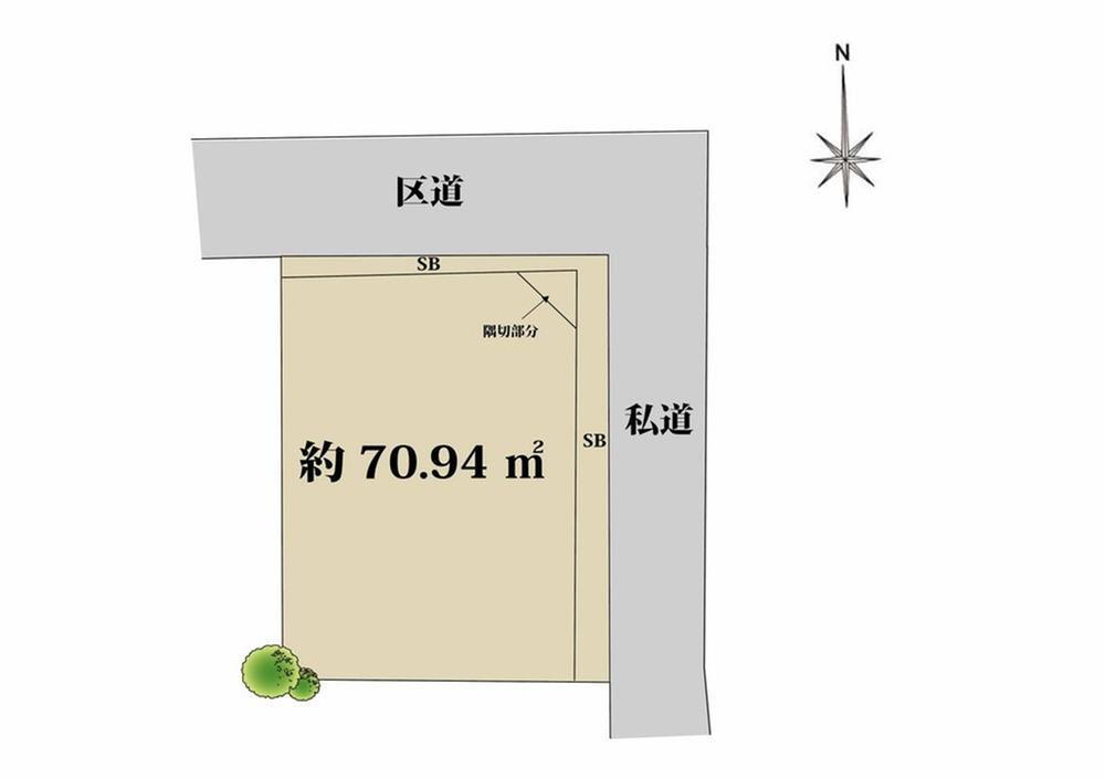 大森北６（平和島駅）　６２８０万円 土地価格6280万円、土地面積70.94m<sup>2</sup> 区画図