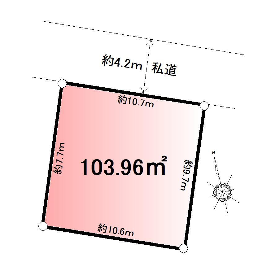 東北２（志木駅）　４２００万円 土地価格4200万円、土地面積103.96m<sup>2</sup> 