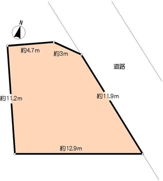 下川入　１４８０万円 土地価格1480万円、土地面積110.34m<sup>2</sup> 区画図