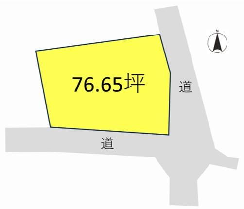 半田（八木原駅）　６８０万円 土地価格680万円、土地面積253.4m<sup>2</sup> 区画図