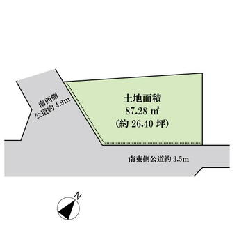 瀬田５（用賀駅）　８３００万円 土地価格8300万円、土地面積87.28m<sup>2</sup> 