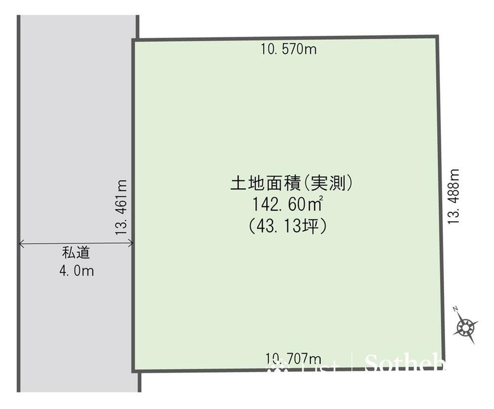 坂本町（上星川駅）　３３８０万円 土地価格3380万円、土地面積142.6m<sup>2</sup> □区画図□<BR>※図面と異なる場合は現況を優先。