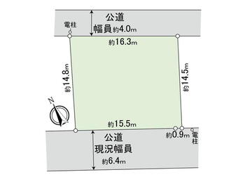 栗山　２２５０万円 土地価格2250万円、土地面積241.24m<sup>2</sup> 間取図