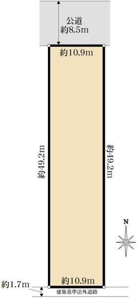 千年（武蔵新城駅）　２億８０００万円 土地価格2億8000万円、土地面積533.26m<sup>2</sup> 区画図