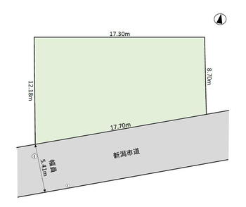 鐙３（新潟駅）　２２８０万円 土地価格2280万円、土地面積174.56m<sup>2</sup> 区画図