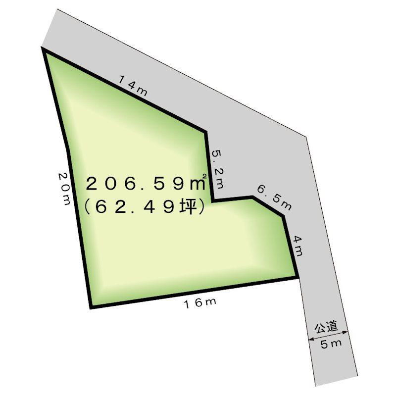 河西　１２００万円 土地価格1200万円、土地面積206.59m<sup>2</sup> 