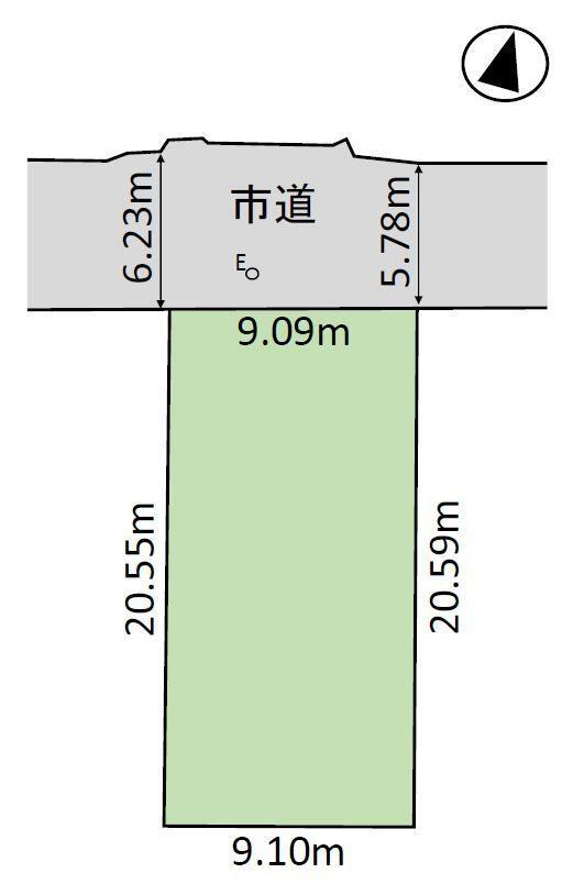 女池１（新潟駅）　１９７０万円 土地価格1970万円、土地面積186m<sup>2</sup> 区画図