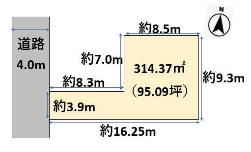 物見山１（東新潟駅）　１１８０万円 土地価格1180万円、土地面積314.37m<sup>2</sup> 