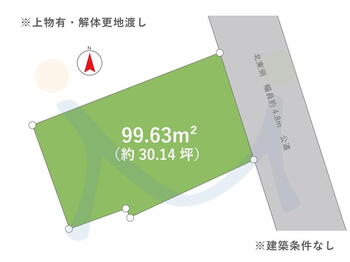 学校町通３番町（白山駅）　９６０万円 土地価格960万円、土地面積99.63m<sup>2</sup> 