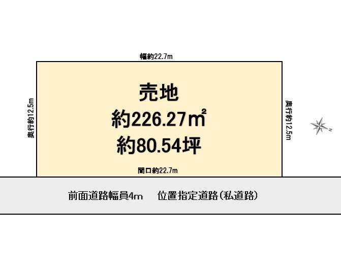 大島（青山駅）　２５００万円 土地価格2500万円、土地面積266.27m<sup>2</sup> 