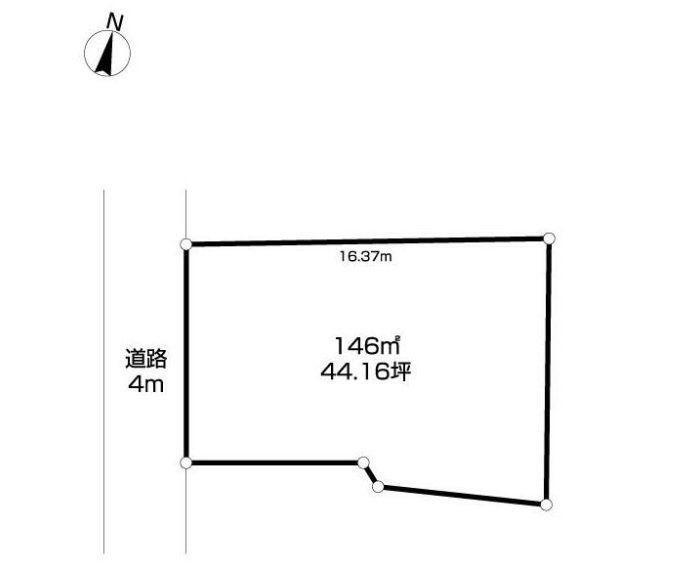 物見山１（東新潟駅）　９９０万円 土地価格990万円、土地面積146m<sup>2</sup> 敷地図