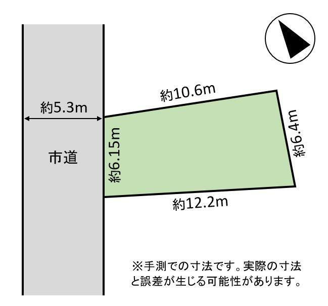 窪田町６（新潟駅）　１９８万円 土地価格198万円、土地面積66.11m<sup>2</sup> 区画図