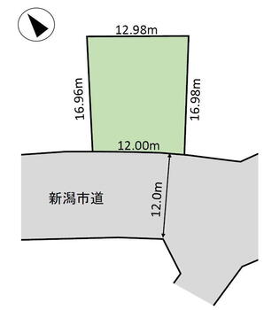 京王３（越後石山駅）　３５００万円 土地価格3500万円、土地面積211.62m<sup>2</sup> 区画図