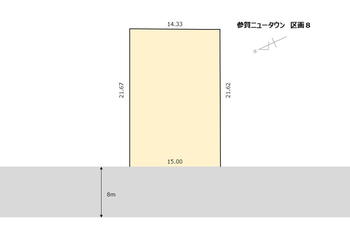 高柳２（新井駅）　４２０万円 土地価格420万円、土地面積316.31m<sup>2</sup> 敷地手前側はカーポート、奥側に建物を計画できます！