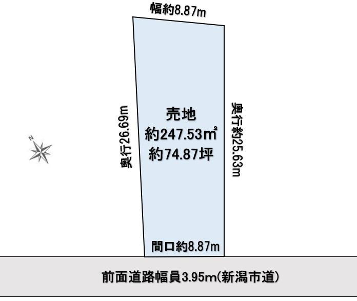猿ケ馬場１（東新潟駅）　１６５０万円 土地価格1650万円、土地面積247.53m<sup>2</sup> 