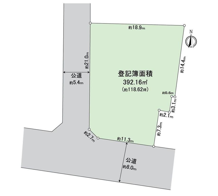 佐古前町（栄生駅）　１億６５００万円 土地価格1億6500万円、土地面積392.16m<sup>2</sup> 地形図