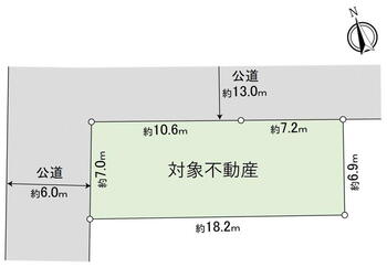 西枇杷島町小田井１（下小田井駅）　１６５０万円 土地価格1650万円、土地面積125m<sup>2</sup> 地形図