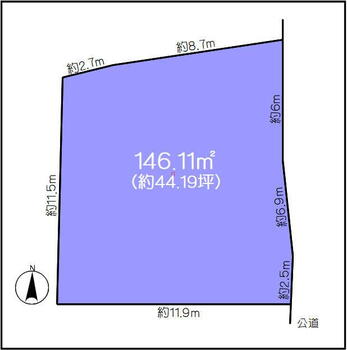 津賀田町２（瑞穂運動場西駅）　５４８０万円 土地価格5480万円、土地面積146.11m<sup>2</sup> 地積約４４.１坪、間口約１３．４ｍです