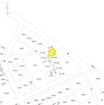 唐瀬３　２９０万円 土地価格290万円、土地面積48.36m<sup>2</sup> 土地図です