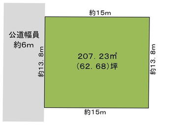五ケ丘８　２５８０万円 土地価格2580万円、土地面積207.23m<sup>2</sup> 地形図