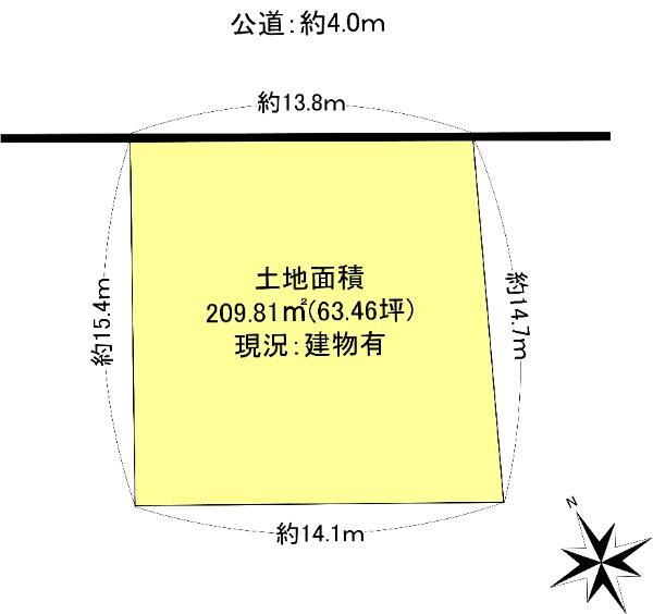 鹿子殿（自由ケ丘駅）　３９８０万円 土地価格3980万円、土地面積209.81m<sup>2</sup> 
