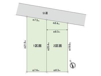 東雲町（競輪場前駅）　１６３０万円 土地価格1630万円、土地面積165.28m<sup>2</sup> 全体区画図