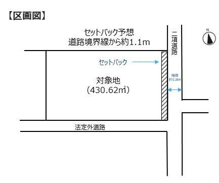 道伯１（平田町駅）　１３６０万円 土地価格1360万円、土地面積430.62m<sup>2</sup> 