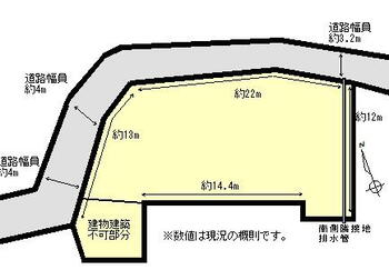 大字坂井（星川駅）　６８０万円 土地価格680万円、土地面積277.68m<sup>2</sup> 概略図です。