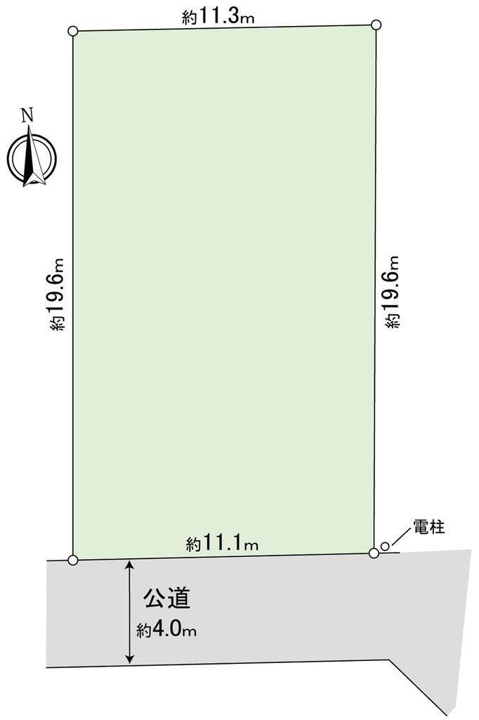美園３（伊奈駅）　１４６０万円 土地価格1460万円、土地面積217.64m<sup>2</sup> 地形図